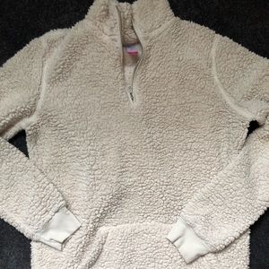 Very trendy right now! Teddy Half zip sweater